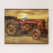  rode Boerderij tractor Legpuzzel (Horizontaal)
