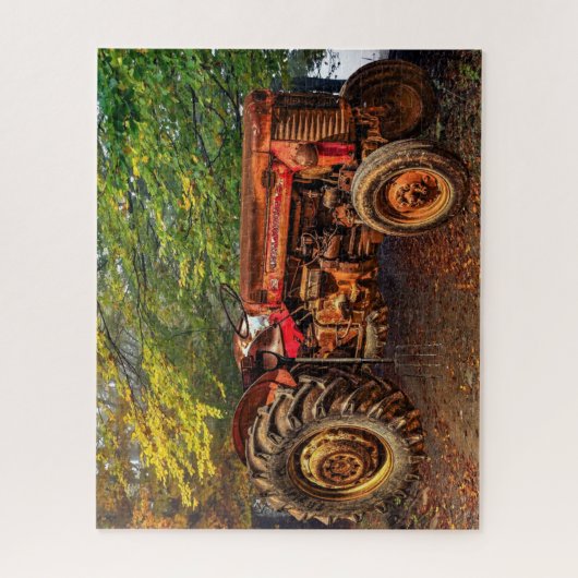  rode Boerderij tractor Legpuzzel (Verticaal)