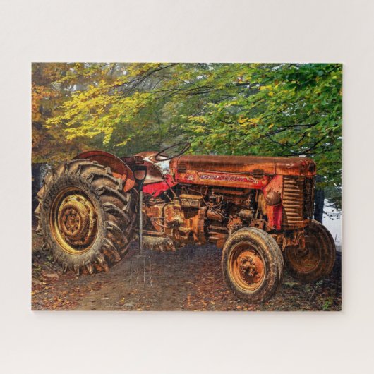 rode Boerderij tractor Legpuzzel (Horizontaal)