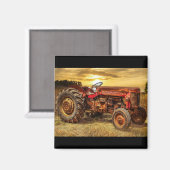 rode Boerderij tractor Magneet (Voorkant / Achterkant)