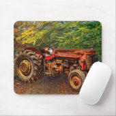  rode Boerderij tractor Muismat (Met muis)