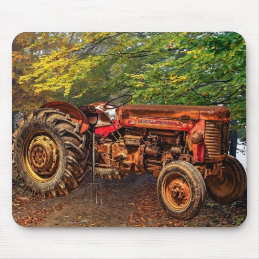  rode Boerderij tractor Muismat (Voorkant)