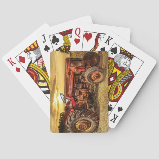  rode Boerderij tractor Pokerkaarten (Achterkant)
