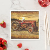 rode Boerderij tractor Servet (Insitu)