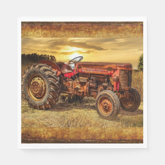 rode Boerderij tractor Servet (Voorkant)