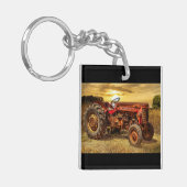 rode Boerderij tractor Sleutelhanger (Voorkant Links)