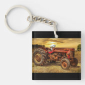 rode Boerderij tractor Sleutelhanger (Voorkant)
