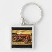  rode Boerderij tractor Sleutelhanger (Voorkant)