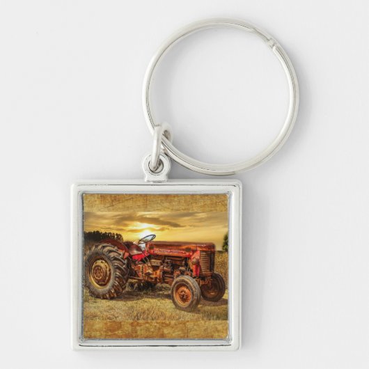 rode Boerderij tractor Sleutelhanger (Voorkant)