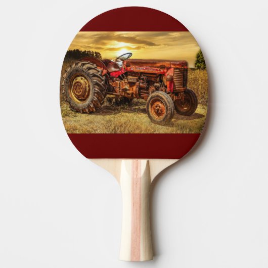 rode Boerderij tractor Tafeltennisbatje (Voorkant)