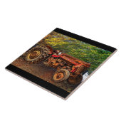 rode Boerderij tractor Tegeltje (Zijkant)