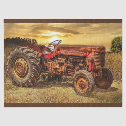 rode Boerderij tractor Tissuepapier (Voorkant)