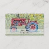 rode Boerderij tractor Visitekaartje (Voorkant)