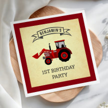 Rode boerderij tractorkinderen verjaardagsfeest pa
