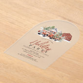  Rode Boerderij Truck Barn Holiday Party Acryl Uitnodigingen (Laagn)