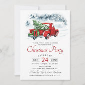  Rode Boerderij Vrachtwagen Kerstfeestdag Kaart (Voorkant)