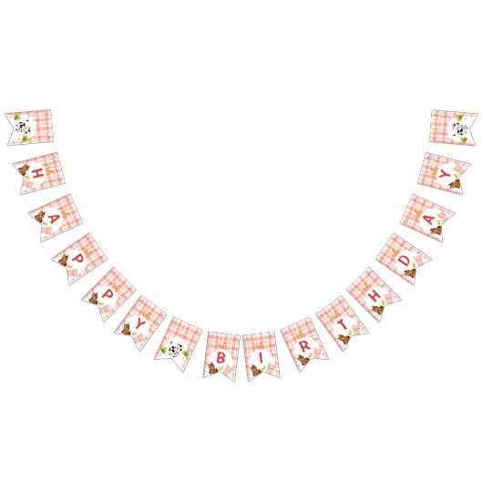 Rode boerderijdieren jongen verjaardag vlaggetjes (Alle)