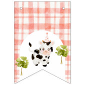 Rode boerderijdieren jongen verjaardag vlaggetjes (Eerste vlag)