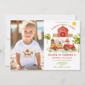 Rode boerderijdieren Rode tractor jongen verjaarda Kaart (Voorkant)