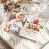 Rode boerderijdieren Rode tractor jongen verjaarda Kaart