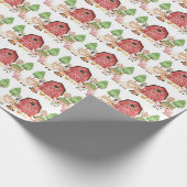 Rode Boerderijdieren Verjaardagsfeest Cadeaupapier (Hoek)