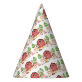 Rode Boerderijdieren Verjaardagsfeest Feesthoedjes (Links)