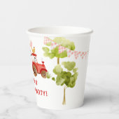 Rode Boerderijdieren verjaardagsfeestje Papieren b Papieren Bekers (Achterkant)