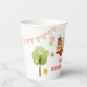 Rode Boerderijdieren verjaardagsfeestje Papieren b Papieren Bekers (Voorkant)