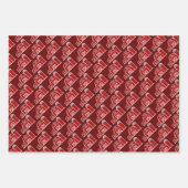 Rode boerderijen huis en op maat gesneden kerstmis inpakpapier vel (Voorkant 3)