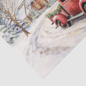  rode Boerderijen truck ingericht voor Kerstmis Tissuepapier (Detail)