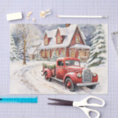  rode Boerderijen truck ingericht voor Kerstmis Tissuepapier (Craft)