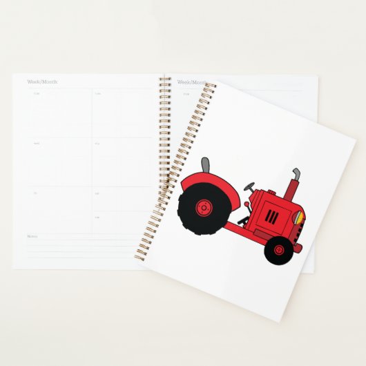 Rode boerderijtractor voertuig planner (Display)