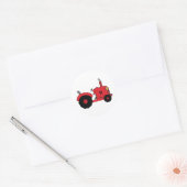 Rode boerderijtractor voertuig ronde sticker (Envelop)