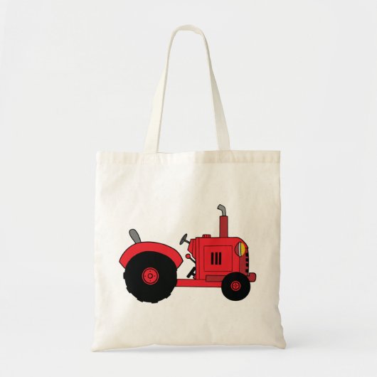 Rode boerderijtractor voertuig tote bag (Voorkant)