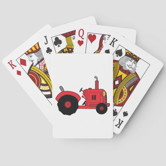 Rode boerentractor voertuig pokerkaarten (Achterkant)