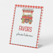 Rode Boer's Markt Verjaardagsfeestgunsten teken Reclamebord Met Voetstuk (Voorkant)