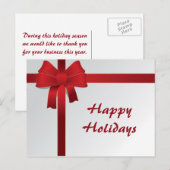 Rode Bogen de bedrijfs van Kerstmis Feestdagenkaart (Voorkant / Achterkant)