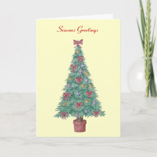 rode bogen en bellen voor kerstmis feestdagen kaart