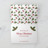 Rode bogen en kerstheilige Planten Feestdagen Kaart (Binnen)