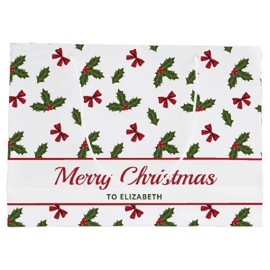 Rode bogen en kerstheilige Planten Groot Cadeauzakje (Achterkant)