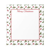 Rode bogen en kerstheilige Planten Notitieblok (Voorkant)