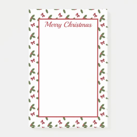 Rode bogen en kerstheilige Planten Post-it® Notes (Voorkant)