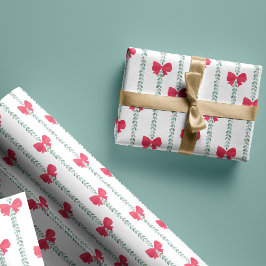 Rode Bogen & Garland Patroon voor kerstcadeaus Cadeaupapier