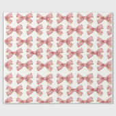 Rode Bogen Kerst Wrapping Paper Cadeaupapier (Vlak)