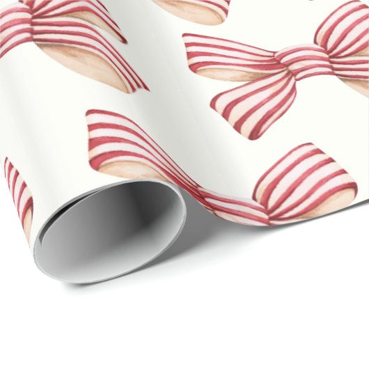 Rode Bogen Kerst Wrapping Paper Cadeaupapier (Rol Hoek)