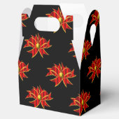 Rode bogen met zwarte kerst bedankdoosjes (Geopend)