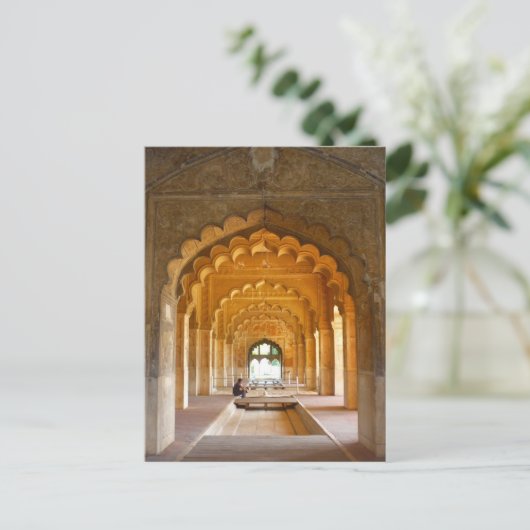 rode bogen van delhi fort briefkaart (Staand voorkant)