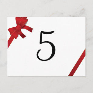 Rode Bogen Winter Trouwtafel Nummer Briefkaart