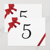 Rode Bogen Winter Trouwtafel Nummer Briefkaart (Voorkant / Achterkant)