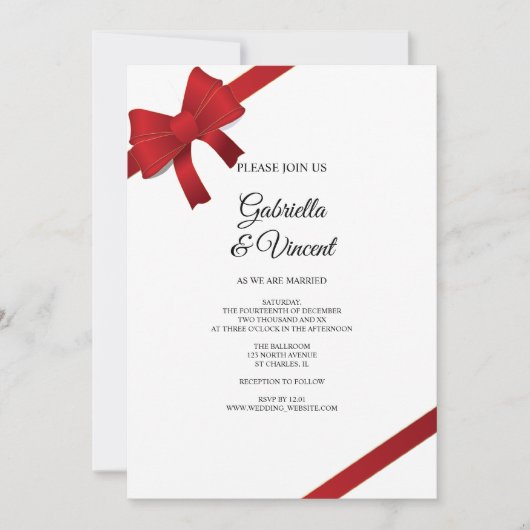 Rode bogen Winter Weddenschap Kaart (Voorkant)